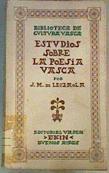 Estudios Sobre La Poesía Vasca | 64981 | Leizaola José María De