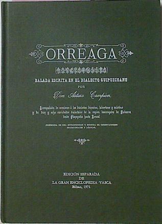 Orreaga Balada Escrita En El Dialecto Guipuzcoano | 55888 | Campion Arturo