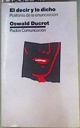 El decir y lo dicho: polifonía de la enunciación | 159250 | Ducrot, Oswald