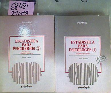 Estadística para psicólogos 2 tomos-1 Estadistísca Descriptiva- 2 Probalidad. Estadistica Inferencia | 68481 | Amón Hortelano, Jesús