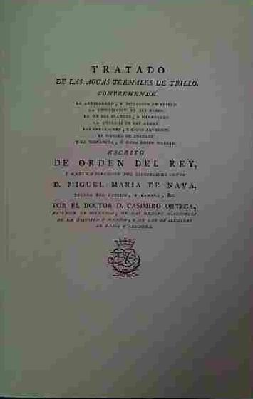 Tratado De Las Aguas Termales De Trillo. | 40924 | Ortega, Casimiro Dr.