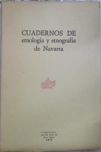 Cuadernos de etnología y etnografía de Navarra Nº 20 | 128584 | V.A.