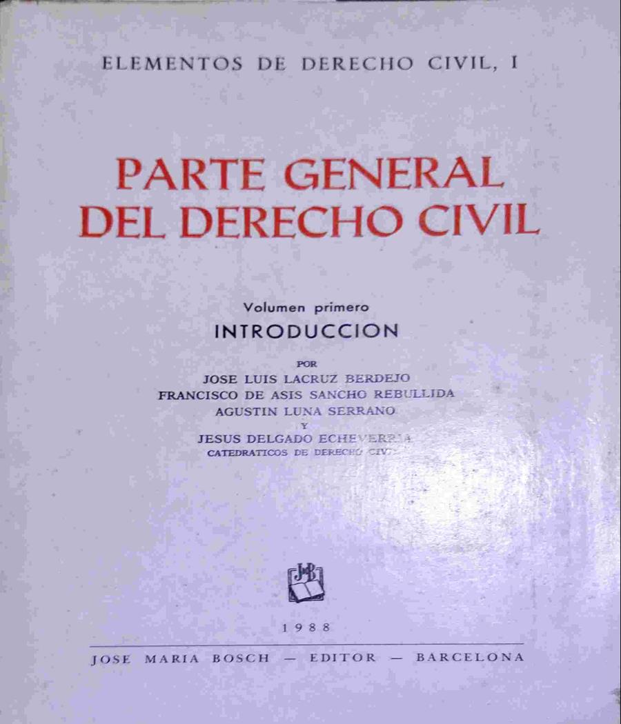 Parte general del derecho. Introducción | 138601 | Lacruz Berdejo, José Luis