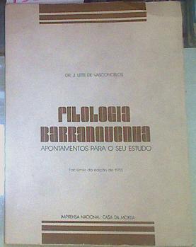 Filologia Barranquenha: apontamentos para o seu estudo | 155385 | Vasconcellos, José Leite de/Vasconcelos ( sic)