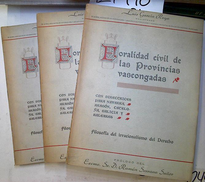 Foralidad civil de las provincias vascongadas (3 tomos) | 124496 | García, Luis