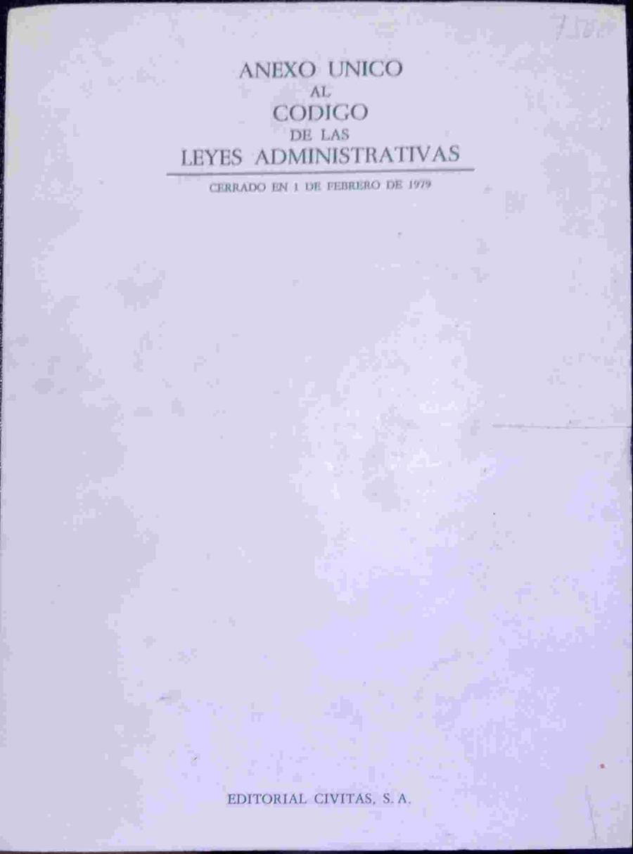 Código de las Leyes Administrativas. (Anexo único) | 138600 | García de Enterría, Eduardo