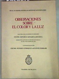 Observaciones sobre el color y la luz | 157591 | Lahuerta, Genaro