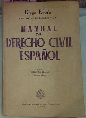 Manual De Derecho CIVIL Español Vol II. Derechos Reales | 56449 | Espín Diego