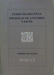 Cuadermos de Seccion Musica 5 | 58202 | Claudio Zudaire/Juan Cruz Labeaga Mendiola/Raymond Paget/Josep M. Vilar/Josep Soler/Jose Luis de Orella Unzue/Jon Bagues