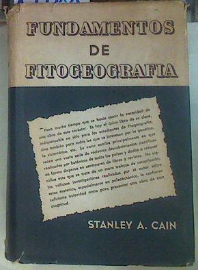 Fundamentos de Fitogeografía | 155511 | Cain, Stanley A.