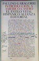 Introduccion A Americo Castro | 18909 | Garagorri Paulino