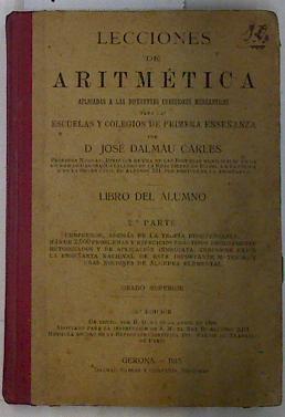 Lecciones de aritmética libro del alumno 2ª parte grado superior | 92772 | Dalmau Carles, José