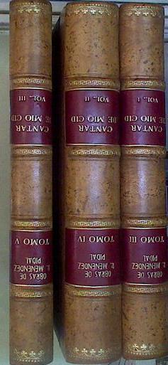 Cantar de Mio Cid. Texto, gramática y vocabulario. 3 tomos 4 partes. (Obra Completa) | 155702 | Menéndez Pidal, Ramon