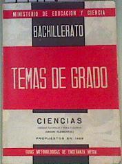 Temas de Grado Ciencias Naturales y fisica y quimica (grado elemental) propuesto en 1968 | 159975 | Direcion General de Enseñanza  Media