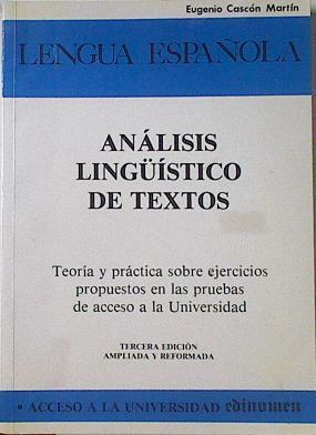 Análisis linguístico de textos | 122105 | Cascón Martín, Eugenio