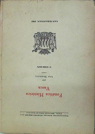 Fonética Histórica Vasca 3ª ed | 104194 | Michelena, Luis