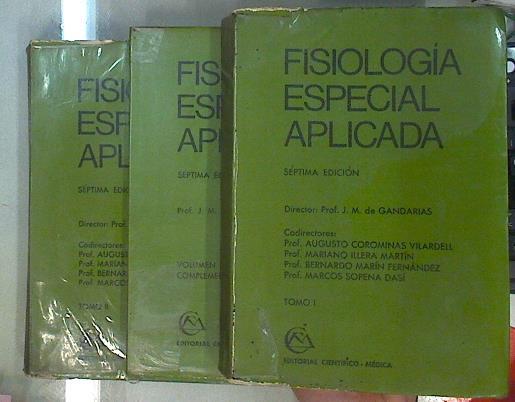 Fisiología especial aplicada.Tomo I-II y volumen complementario Septima edición | 85290 | Gandarias Bajon, Juan Manuel de