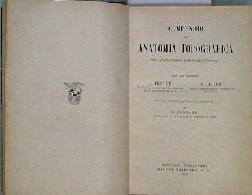 COMPENDIO DE ANATOMIA TOPOGRAFICA CON APLICACIONES MEDICOQUIRURGICAS | 146565 | L. TESTUT/O. JACOB