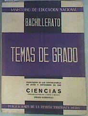 Temas de Grado Ciencias Naturales y fisica y quimica (grado elemental) propuesto en 1963 | 159981 | Direcion General de Enseñanza  Media