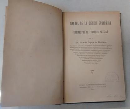 Manual de la ciencia económica o rudimentos de economía | 103248 | Espejo de Hinojosa, Ricardo