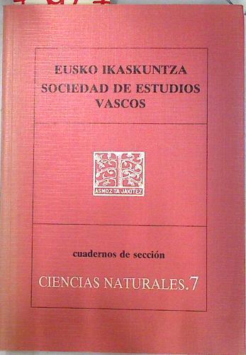 Cuadernos de sección. Ciencias naturales 7. | 73427 | Maria Isabel Arriortua Marcaida/Ernesto Garcia Zámarraga y Julio Rodriguez Lázaro/Alicia Soria, Patxi Heras/Luis Miguel García Bona/Alberto Gosa/D. Bargos- A. Basaguren- J. Mesanza- E, Orive/Miren karmele Urtiaga- Javier Elorza