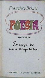 Poesía 1960-1971. Ensayo De Una Despedida | 57703 | Brines Francisco