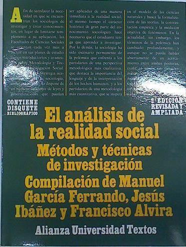 El análisis de la realidad social: métodos y técnicas de investigación | 103839 | García Ferrando, Manuel/Ibáñez, Jesús/Alvira, Francisco