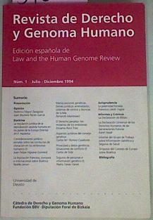 Revista De Derecho Y Genoma Humano Nº 1 Julio Diciembre 1994 | 54673 | Vvaa